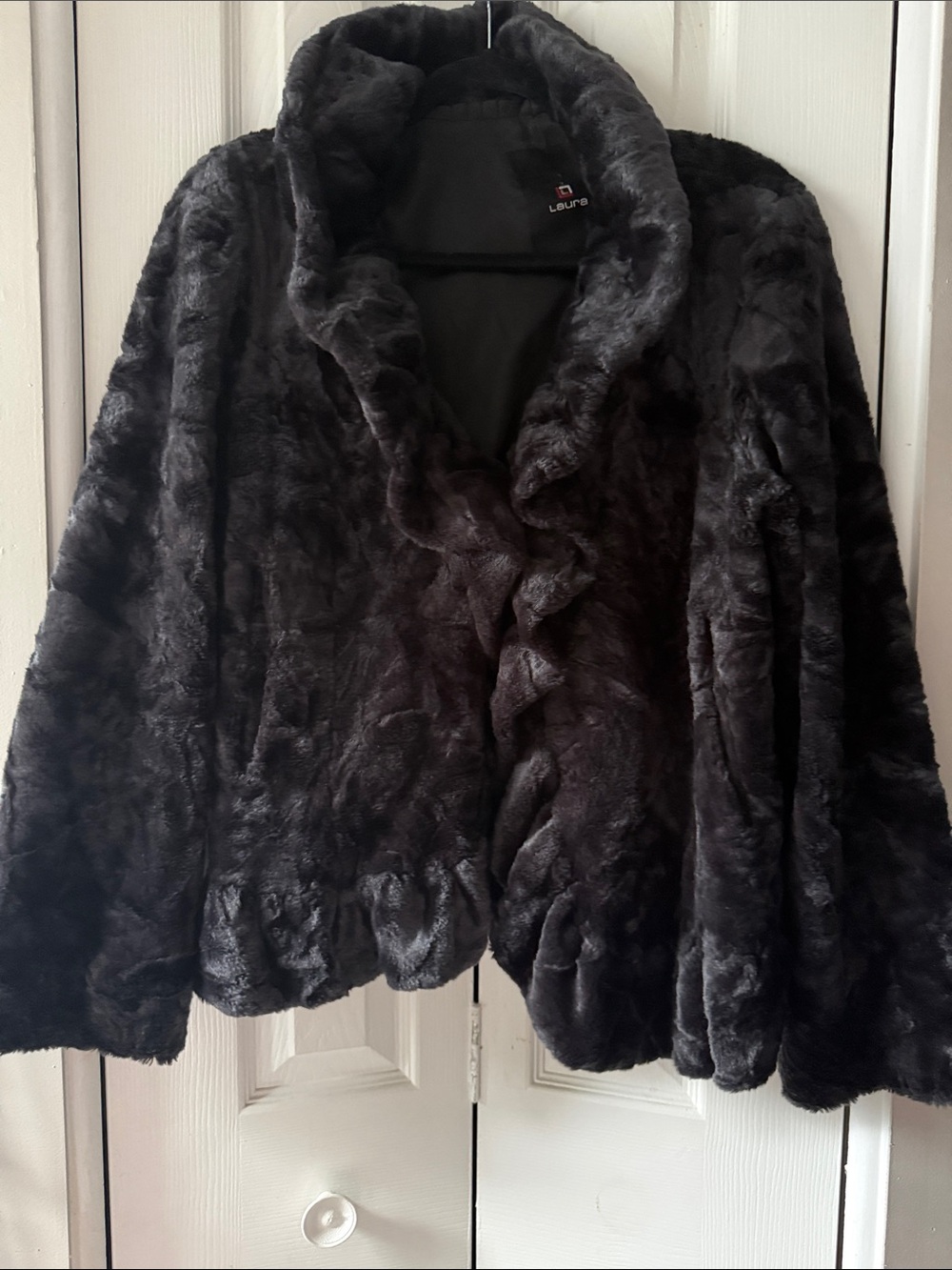 Lush Black Plush Faux Fur Teddy Jacket